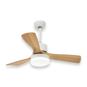 דף הבית מאוורר תקרה “42 כולל תאורת 18W LED – לבן/עץ – Midea SkySpin